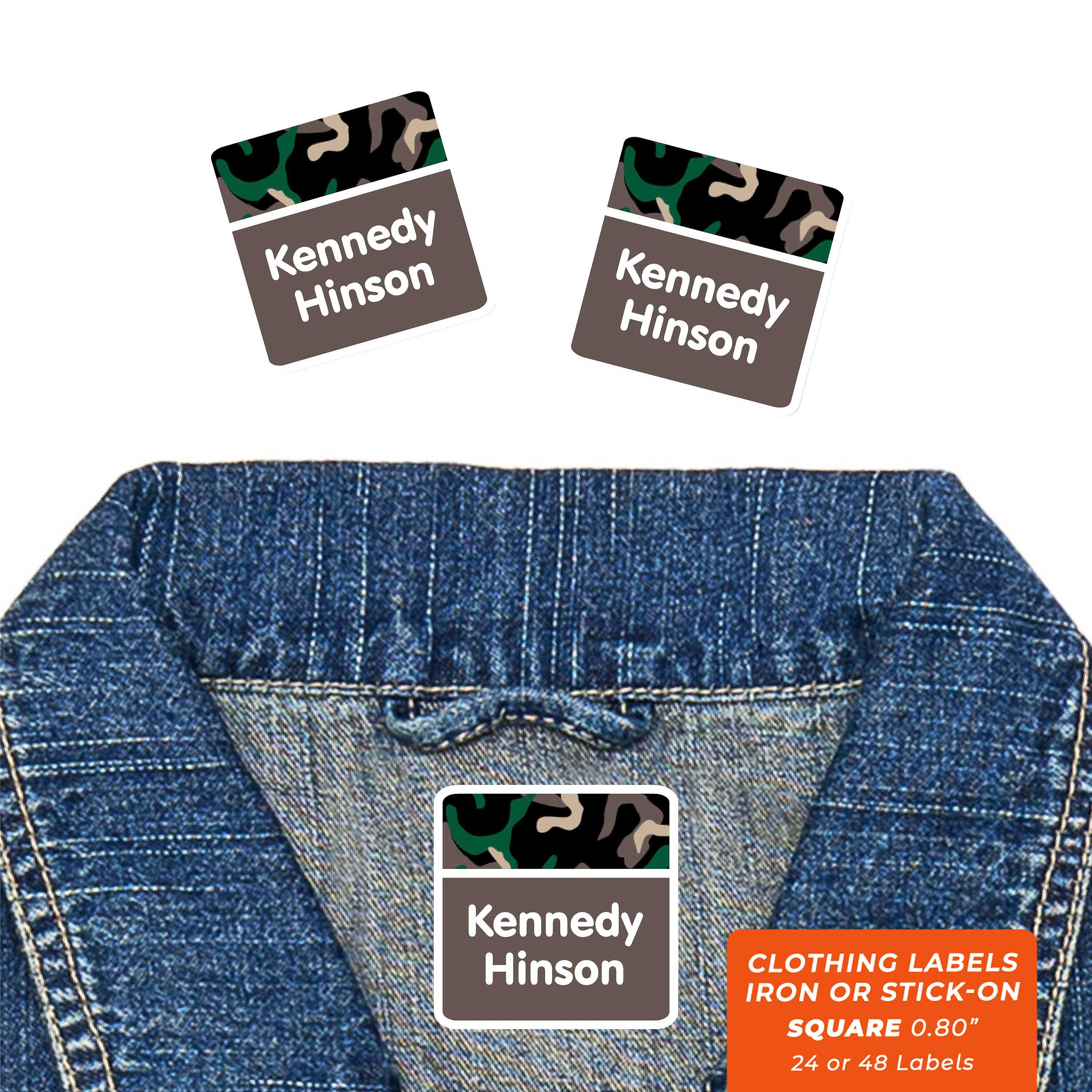 Iron-On Clothing Labels: Camo Iron-On Labels