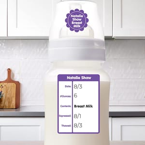 Baby Bottle Labels, Rectangle, Large - Solid