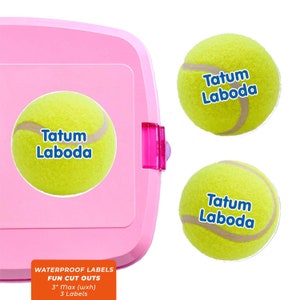 Fun Cut Outs, Name Labels for Kids Water Bottles, Tennis (2 Colors)