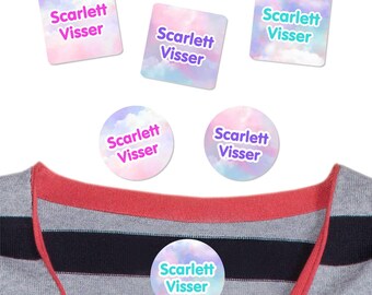 Personalized Clothing Labels | Waterproof Iron-On & Stick-On Name Tags, Clouds