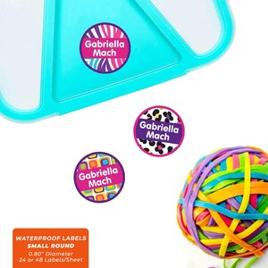 Etichette rotonde con nome (3 misure), stampa animalier Wild Thing