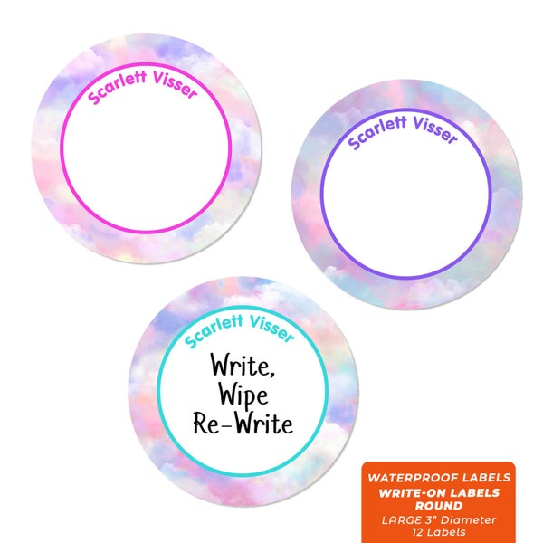 Write-On Labels (6 Sizes), Clouds