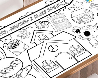 School Teacher Giant Coloring Poster, Large Coloring Poster (Customizable)