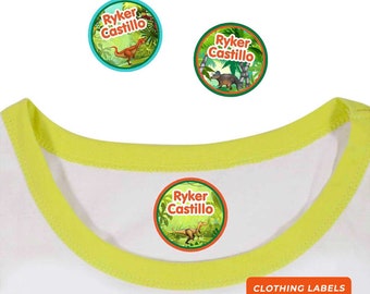 Clothing Name Labels - Iron or Stick On, Dinosaurs Roam