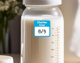 Baby Bottle Labels, Write-On, Name and Date Labels (Waterproof)