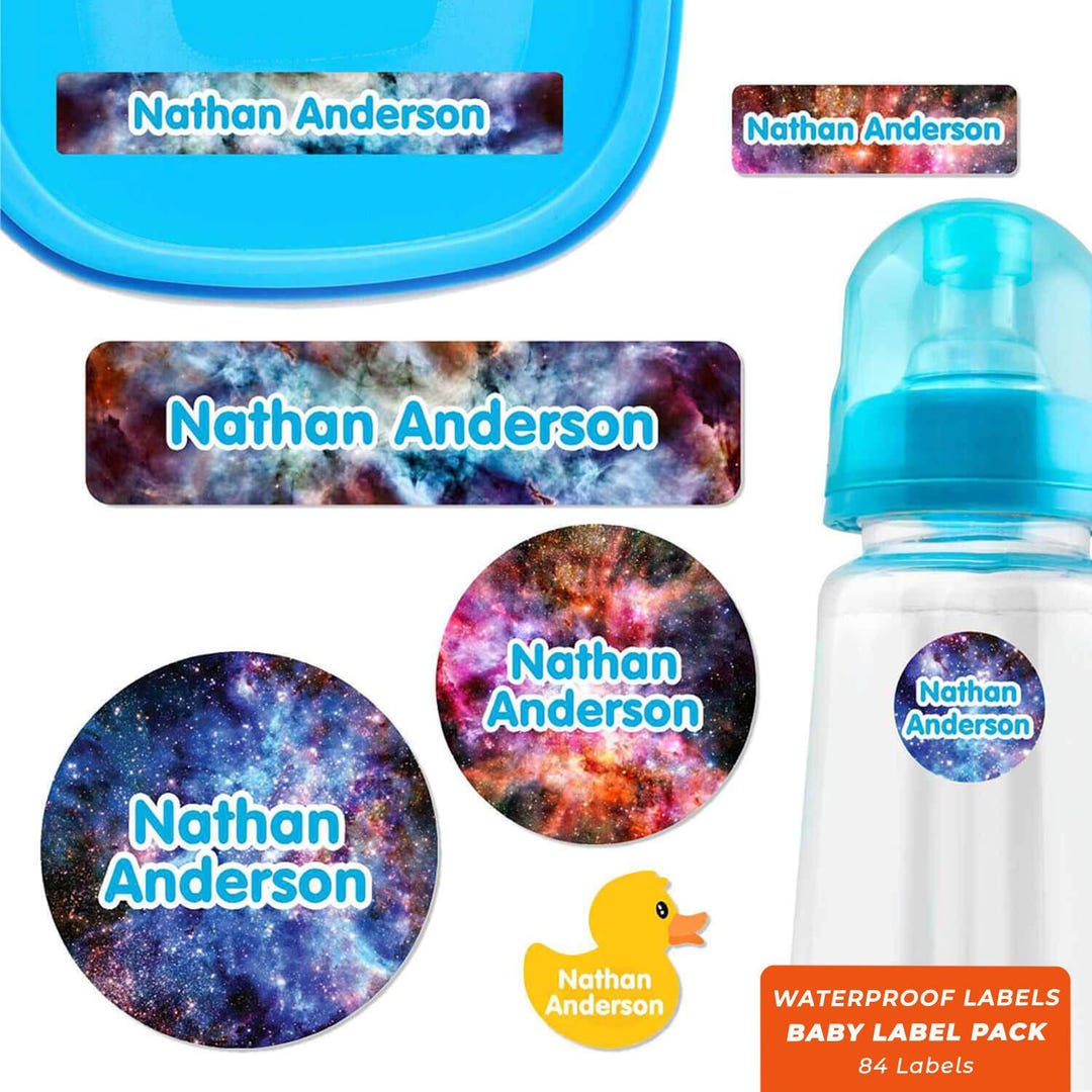 Infant Labels Baby Label Pack, Baby Labels for Daycare, Galaxy 16 Font Colors - Etsy