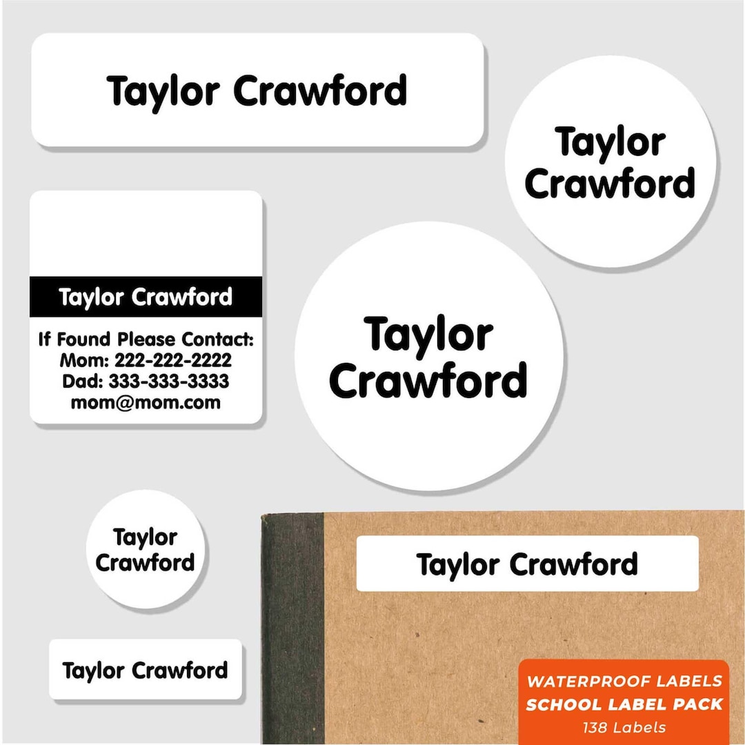 Ultimate School Label Pack, Simply White (20+ Colors) - Etsy