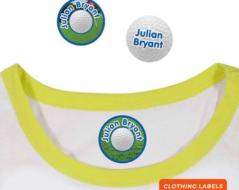 Clothing Name Labels - Iron or Stick On, Golf