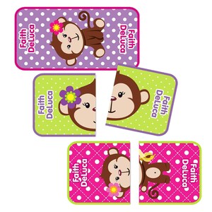 MatchUP Teaching Shoe Stickers, Monkey (Pink)