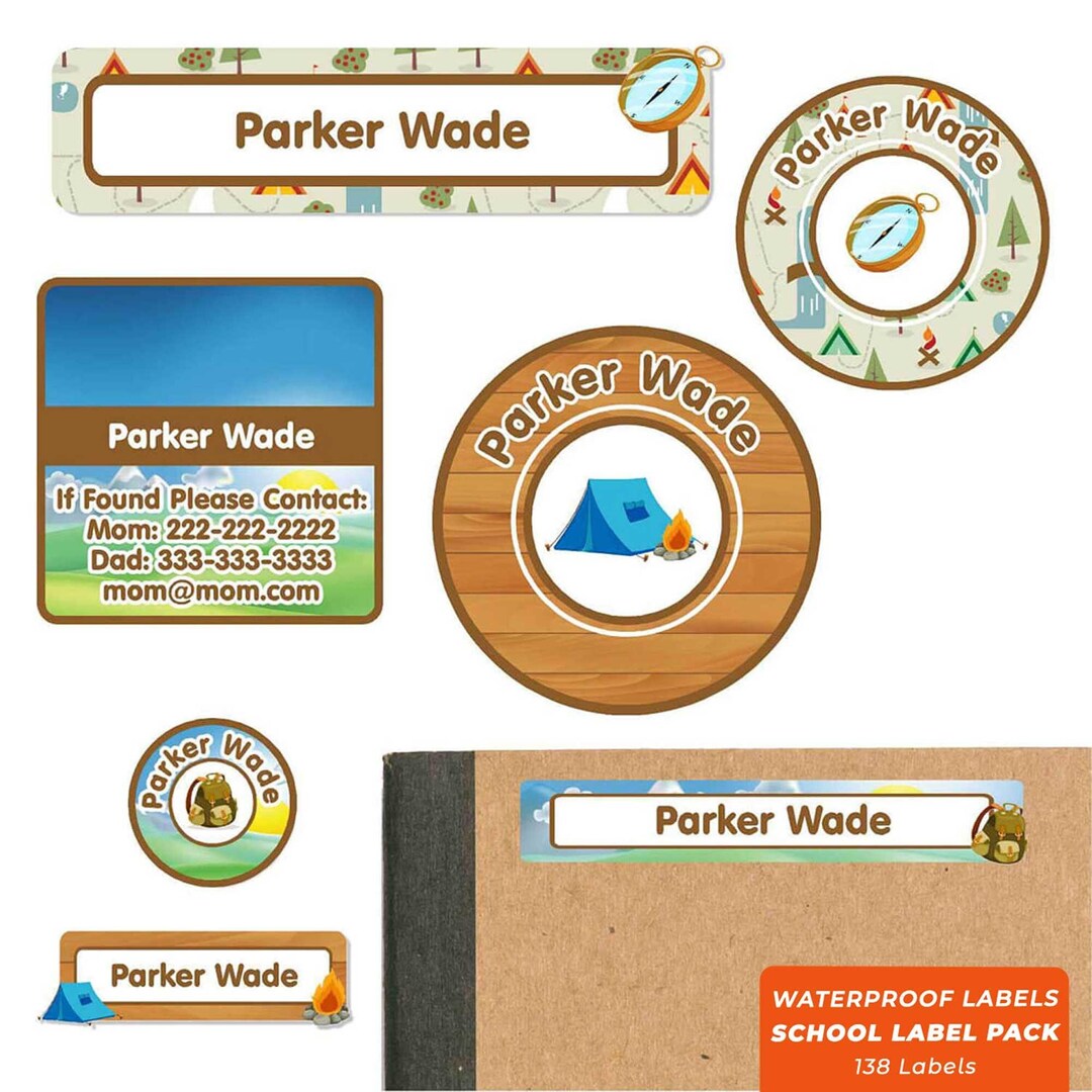 Ultimate School Label Pack, Camping (brown) - Etsy