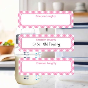 Write-On Labels (6 Sizes) | Reusable Labels | Baby Bottle Labels | Gingham (20+ Colors)