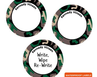 Write-On Labels (6 Sizes), Camo (20+ Colors)
