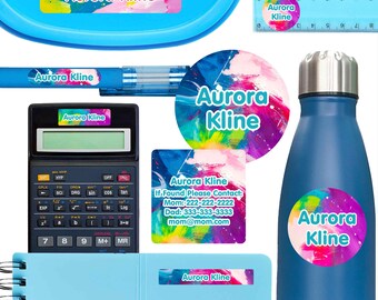 134 Waterproof School Labels | Name Stickers for Supplies, Lunch Boxes, Water Bottles