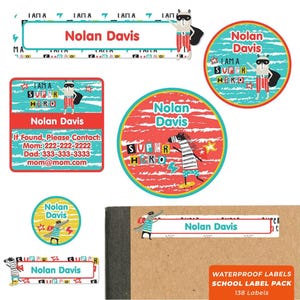Ultimate School Label Pack, Animal Superheroes