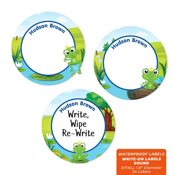 Write-On Labels (6 Sizes), Frog Prince