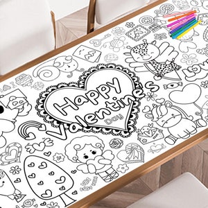 Valentine's Riesenausmalposter, großes Ausmalposter zum Ausmalen