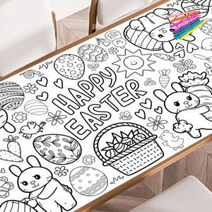 Easter Bunnies Giant Coloring Poster, Large Coloring Poster