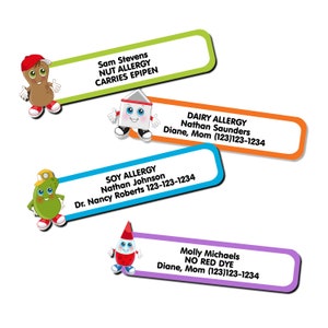 Allergy Labels and Medical Labels, Slim