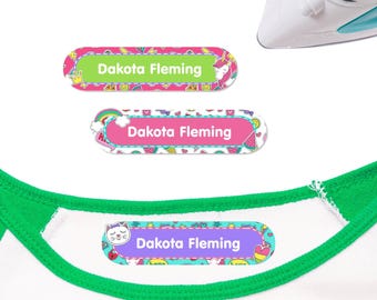 Large Iron-On Clothing Labels | Customized Name Tags for Kids, Laundry Safe