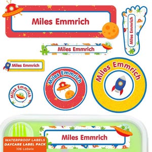 Daycare Label Pack, Name Labels for Daycare, Outer Space