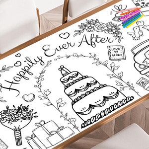 Wedding Giant Coloring Poster, Large Coloring Poster
