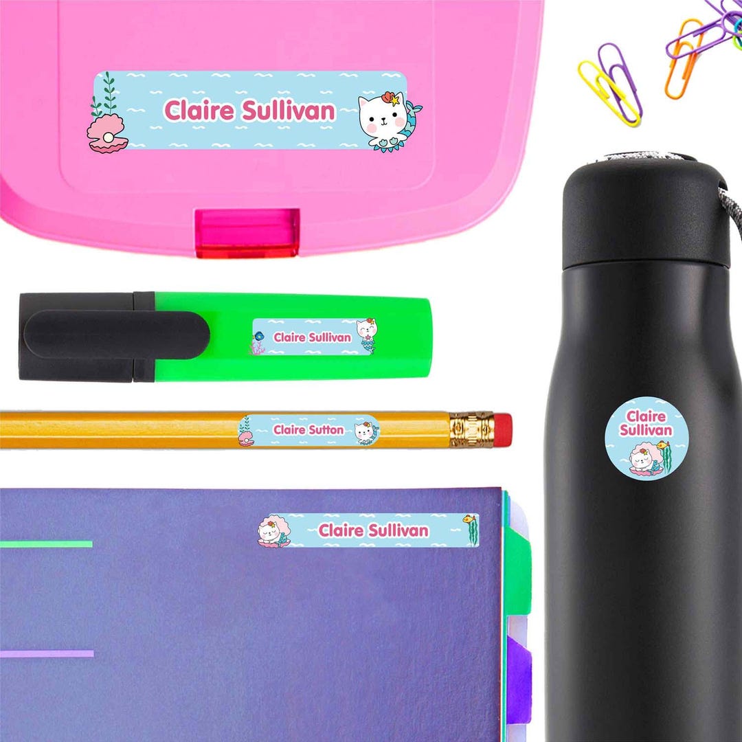 67 Essentials School Labels Pack | Kids Labels for School | School Name ...