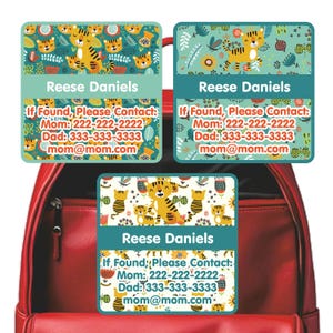 Emergency Contact Stickers, Tigers