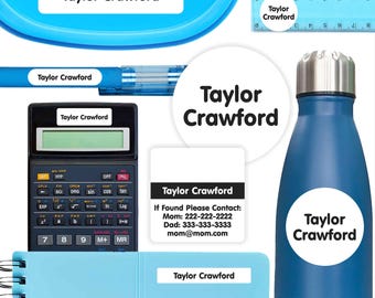 134 Waterproof School Labels | Name Stickers for Supplies, Lunch Boxes, Bottles