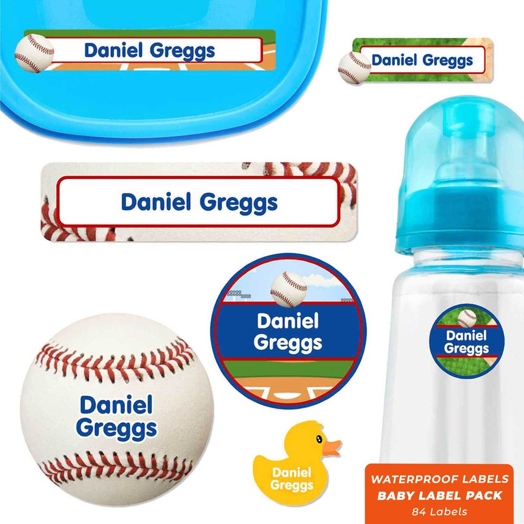 Baby Name Label Pack Baseball Etsy