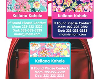 Emergency Contact Stickers, Tropical Trio (2 Color Sets)