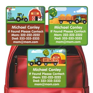 Emergency Contact Stickers, Tractors