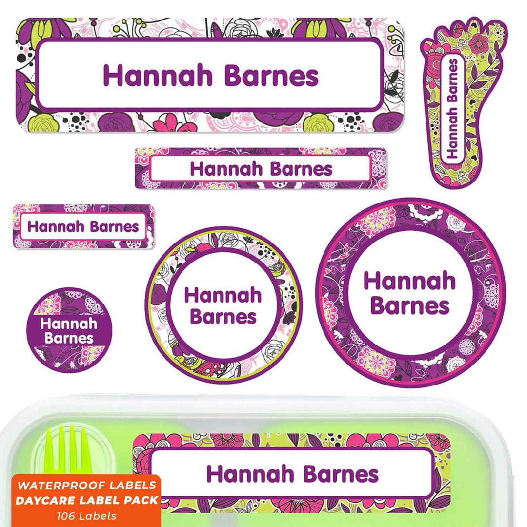 Daycare Name Label Pack Flourish Etsy