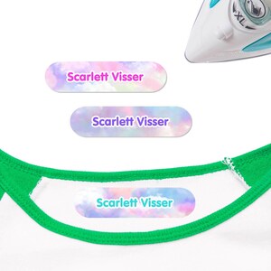 大型アイロン接着式衣類用ネームラベル｜カスタムアイロン接着ラベル｜雲柄