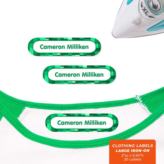 Iron on Large Name Labels Pixels 15 Colors - Etsy