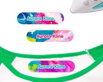 Large Iron-On Clothing Name Labels | Custom Soft Fabric Name Tags