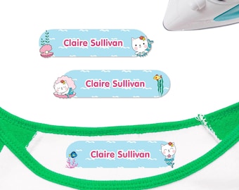 Large Iron-On Name Labels | Customized Clothing Stickers | MeowMaids Designs