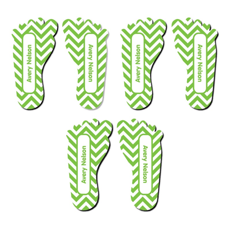 Shoe Name Labels 3 Types Chevron 20 Colors Etsy