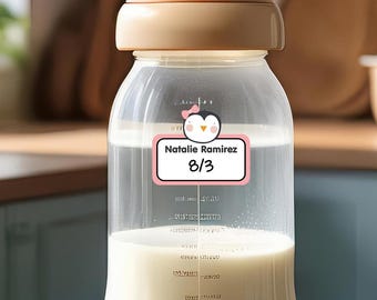 Waterproof Baby Bottle Labels | Animal Daycare Name Stickers (Dishwasher Safe)