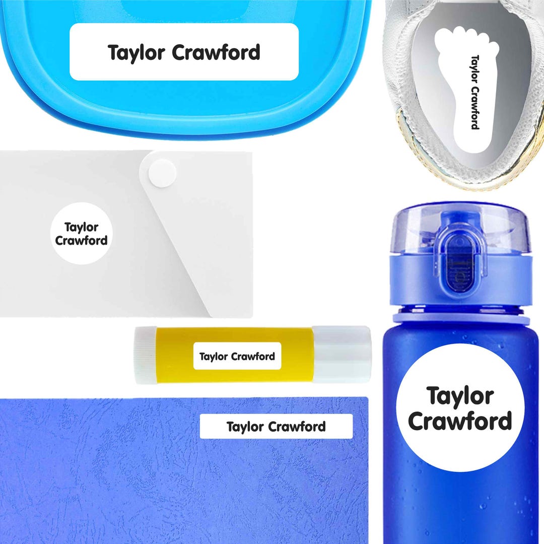 Starter Labels Waterproof Name Labels Starter Pack | 58 Personalized Peel and Stick ...