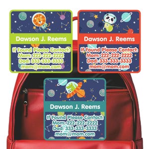 Waterproof Emergency Stickers | Safety Stickers | Contact Stickers | Animals in Space