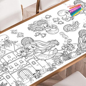 Mermaids Giant Coloring Poster, Large Coloring Poster
