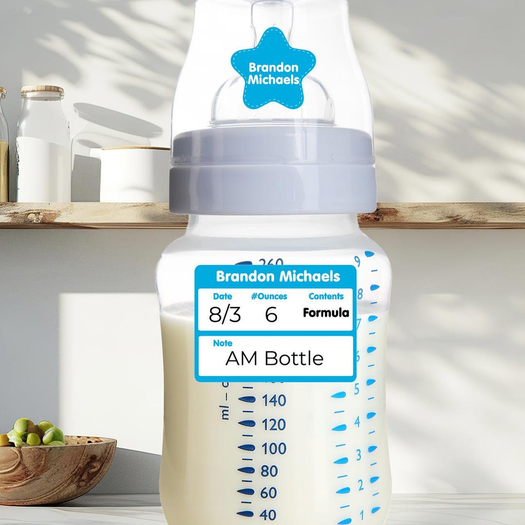 Custom Waterproof Bottle Labels for Daycare | Name Stickers | Medium ...