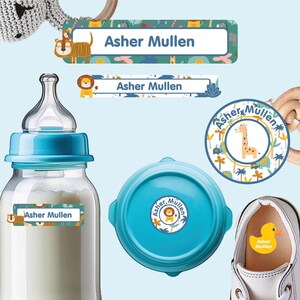 Baby Labels Pack, Baby Labels for Daycare, Tigers, Lions, Giraffes, Oh My