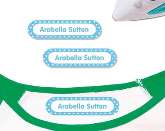 Custom Iron On Name Labels | Soft Fabric Clothing Tags (40 Pack)
