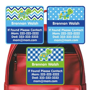 Waterproof Emergency Sticker: Child Safety Stickers,  Turtles (Blue)