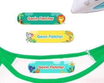 Custom Iron On Clothing Labels | African Safari Animals Name Tags