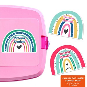 Fun Cut Outs, Name Labels for Kids Water Bottles, Rainbows