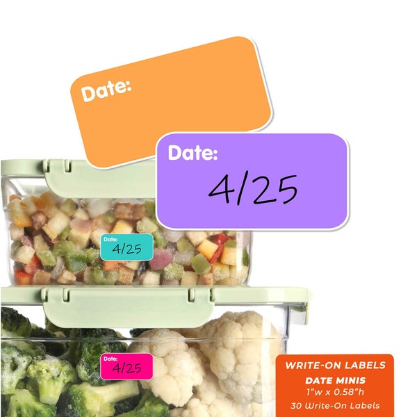 Write-On Date Labels, Baby Bottle Labels, Mini (Waterproof)