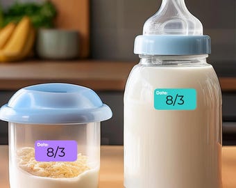 Mini Rectangle Date Labels | Waterproof Write On Stickers for Containers