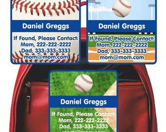 Emergency Contact Stickers, Baseball